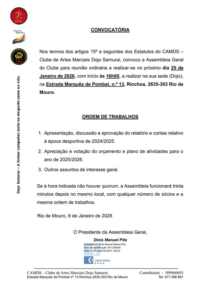 CONVOCATÓRIA ASSEMBLEIA GERAL - 25/01/2026